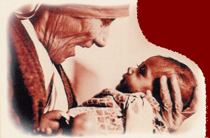 Bild Mutter Teresa mit Kind ohne Text