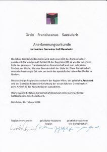 Anerkennungsurkunde OFS Bensheim